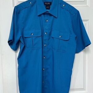 John Blair Men's Casual Blue Button Down Shirt